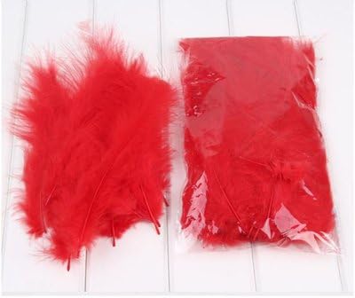 Bbei 100 PCS of Soft Feathers Decoration, Great for Transparent Clear Foil BoBo Balloons (Red Feather)