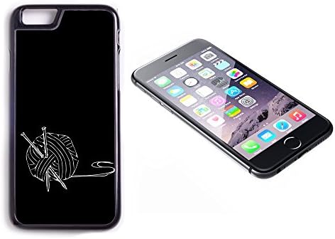 iPhone 6 Black Plastic Hard Case with Glossy Printed Insert Knitting