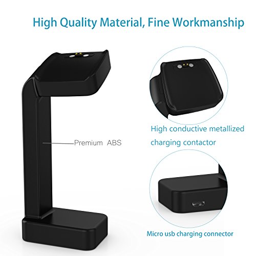 Pebble time stehende Ladestation GOOQ USB-Ladestation matte Oberfläche Unterlage für Pebble time Uhr Schwarz - 4