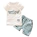 Produktbild LuckyGirls 2 Stück Kinderkleidung Set Jungen Outfits Cartoon Crocodile Drucken Kurzarm T-shirt Tops + Kurze Hosen 1-5 Jahre (1Jahre, Hellblau)