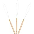 Vlasy 3PCS Hair Extension Loop Needle Threader Pulling Hook Tools Micro Loop Nano Beads Device Hair Extension Threader for Hair or Feather Extensions