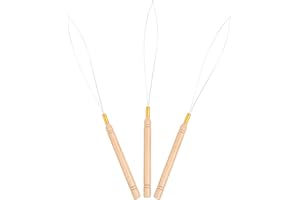 Vlasy 3PCS Hair Extension Loop Needle Threader Pulling Hook Tools Micro Loop Nano Beads Device Hair Extension Threader for Hair or Feather Extensions