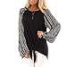 Produktbild Juliyues Damen Pullover Frauen Lange Ärmel Patchwork Sweatshirt Rundhals Langarmshirt Oberteile Tops Bluse Streetwear