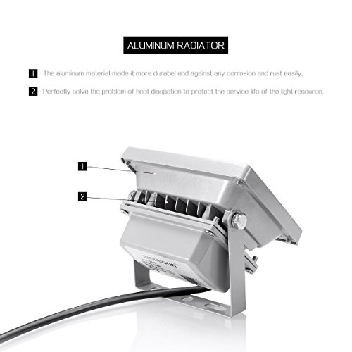 Warmoon 10W RGB LED Fluter Strahler Licht die Wasserdichte Sicherheitsleuchten mit EU Plug & Fernbedienung - 4