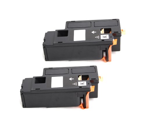 Toner Twin Pack kompatibel zu DELL C1660BK mit Chip | 2x Schwarz je 1250 Seiten| ersetzen Toner für DELL C1660 C1660W