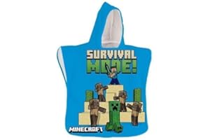 ILS I LOVE SHOPPING Poncho avec Capuche Serviette de Plage et Piscine en Coton 55 x 110 cm séchage Rapide, Ultra Doux