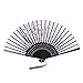 Produktbild REALIKE Damen Handfächer Chinesischer Blumen Stoff Fächer Bambusgriff Wandfächer Hochzeit Party Tanzen Fasching Weiß Blüten Dekoration Geschenk Tanzabend Kostüm Maske Karnevals