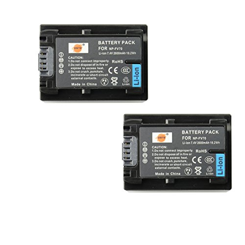 DSTE 2-Pack NP-FV70 Spare Battery Compatible with Sony NP-FV70 CX220 CX230 CX260V CX380 CX430V CX520V CX550V CX560V CX580V CX700V CX760V CX900 HC9 PJ10 PJ30V PJ260V Camera