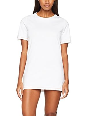 Iris & Lilly Chemise de Nuit Courte Femme, Blanc (White), Small
