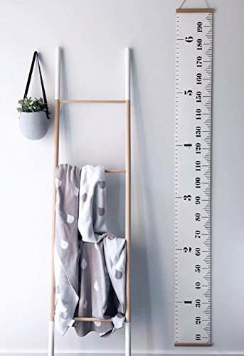 Comfysail Tragbare Roll-up Segeltuch und Holz Messlatte Höhe Diagramm um Kinder von der Geburt bis zum Erwachsenenalter,200*20cm - 5