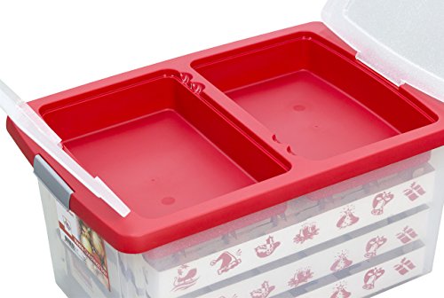 Aufbewahrungsbox für Christbaumschmuck – bis zu 72 Kugeln und Zubehör – 1 Box mit 51 Liter + 1 Deckel mit Einlegern - 3