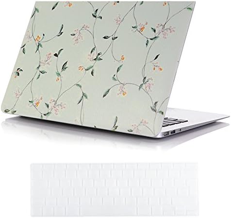2016 Macbook Pro 13.3 Inch Case and Keyboard Cover,SUNWAY Ultra Thin Beautiful Floral Hard Case Cover for 2016 Macbook Pro 13.3 Inch with/without Touch Bar(A1706/A1708) - Vines
