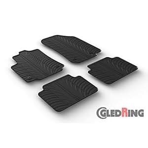 Gledring GL 0144 Tappetini Auto In Gomma 4 Pezzi Con Clip Di Montaggio, Design A Bordo Alto 13 Mm, Facili Da Pulire, Perfetti Per Fiat Panda - 3