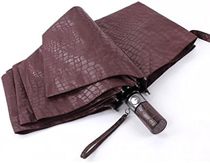 Fully-Automatic Folding Umbrella for Men,JESSE KAMM Compact Commercial 60 Mph Windproof Umbrella,8 Ribs Glass Fiber Reinforced Frame,Portable Auto Open/Close,Fast Drying Travel umbrella (Brown)