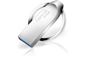 GEWEO USB Stick 64GB 3.0, Mini Memory Stick 64GB USB 3.0 Pen Drive Portable USB Flash Drive 64GB with Keychain for PC/Laptop/Car Audio/Smart TV. Plug and Play. 80MB/s Reading (Silver)
