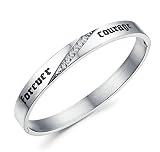 Lafeil Partnerarmband Silber Armband Männer Edelstahl Cuff Armband Herren Handgelenk Gravur Poliert Silber 18cm
