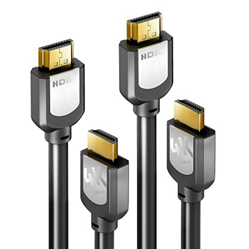 Sentivus 4K HDMI Kabel 3m Set (Ultra HD, 3D und ARC) auf HDMI 1.3, 1.4 und 2.0 kompatibel mit High Speed Ethernet und 3-fach Schirmung (2 Stück HDMI Kabel) schwarz