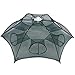 Produktbild Isuper 80 x 80 cm Fischernetz Ersatzkäfig Calamar Fisch Looper Garnelen Langosta 6 Löcher Nylon Faltbar Krebs Form der Falle grün