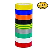 scotch super 33+ price Cinta aislante Set: 9 pack en una pila de 9 rollos de colores (amarillo, verde, bicolor, amarillo, verde, azul, rojo, blanco, negro, gris, naranja)