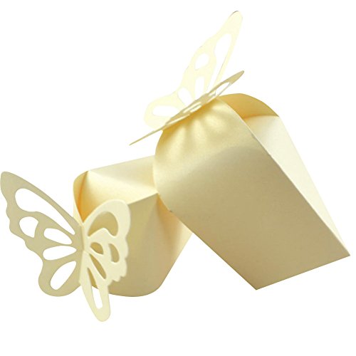 iShine 50Pcs Geschenk Kasten Karton Süßigkeit Kasten Gast Kasten für Hochzeits Taufe Geburtstags Party Dekor
