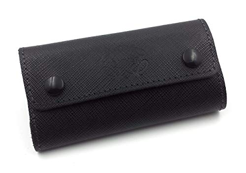 FJR-ArtPiel - Portallaves, estuche de 6 llaves hecho en Piel Ubrique - Alta Calidad - Negro
