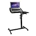 Produktbild Homgrace Laptoptisch Höhenverstellbar Notebooktisch Notebookständer Laptopständer Beistelltisch Pflegetisch Betttisch mit 2 Tischflächen, 2 Antirutsch-Leiste, 4 Rollen und Bremsen (Schwarz)