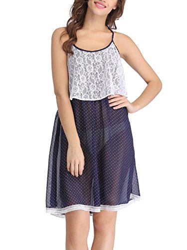 Clovia Women Georgette Printed Short Nightie With Lace Layer RS.499 (50.00% Off) - Amazon