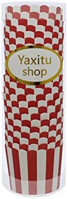 Yaxitu Red Stripes Paper Baking Cup Cake Muffin Cases Cupcake Wrappers (Pack of 20) (Red)