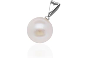 forme di Lucchetta - Perla Vera d'Acqua Dolce per Collana Oro Donna 18k Vero, Ciondoli per Collane disponibili in 18 carati (750) Bianco o Giallo