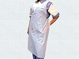 White Disposable Polythene Flat Packed Aprons Nurse Catering - Pack of 100