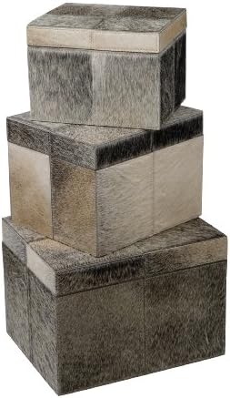 Gilded Barn Faux Pony Nested Boxes Natural, Set of 3