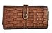 Produktbild Damen Geldbörse lang Voll-Rind-Leder Jockey Club Shabby Chic Used Optik Flecht Design cognac braun