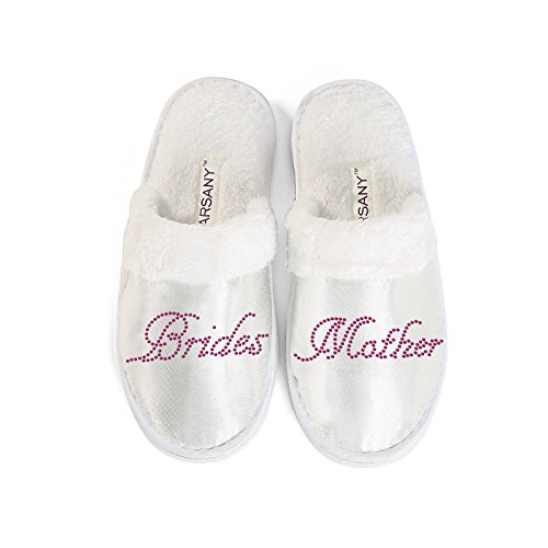Pink Varsany Mutter der Braut Spa Pantoffeln Junggesellinnenabschied Hochzeit Diamant Strass Kristall Hotelpantoffeln