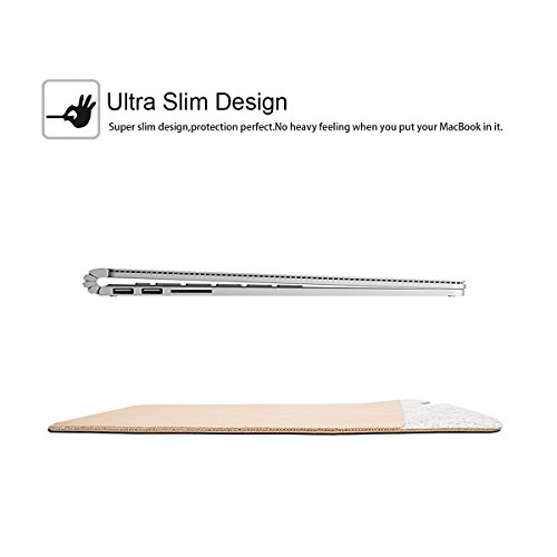 WALNEW 13.5 Microsoft Surface Book 13.5 Zoll Schutzhülle, Hülle, Case, Cover, mit Zwei-Taschen-Design mit Geschütztem Inneren und Externem Mousepad,Gold - 5
