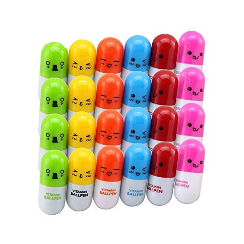 XitonHot Vente 20pcs / lot, Stylo à bille, pilule de vitamine, nouveauté Pen, Size12x2.4cm, stylo cadeau, multicolore par