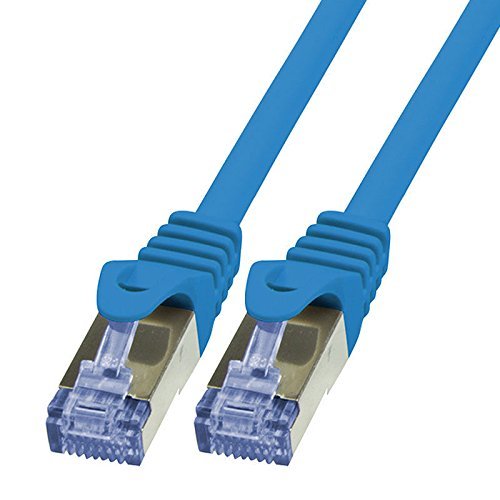 BIGtec 10m Netzwerkkabel Patchkabel Ethernet LAN DSL Patch Kabel Gigabit blau ( 2x RJ-45 Anschluß , CAT6a , doppelt geschirmt SFTP ) 10 Meter