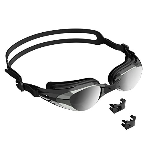UPWADE Gafas De Natación ,Gafas para Nadar Gafas De Natación Antigoteo, Anti Fog y Protección UV Vista Clara Gafas de Natación Goggles para Hombres Mujeres Adultos con Estuche Protector -Negro