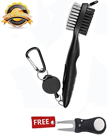 Golf Club Cleaning Brush , BUTYPAL Golf Club Cleaner with Divot Repairer - Dual Sided Nylon and Wire Golf Accessories for Women and Men, Multi Tool as Groove Sharpener , Ball Cleaners , Golf Cleaning