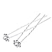 eBoot 20 Pack Pearl Flower Rhinestone Hair Pins Wedding Bridal Clips, White
