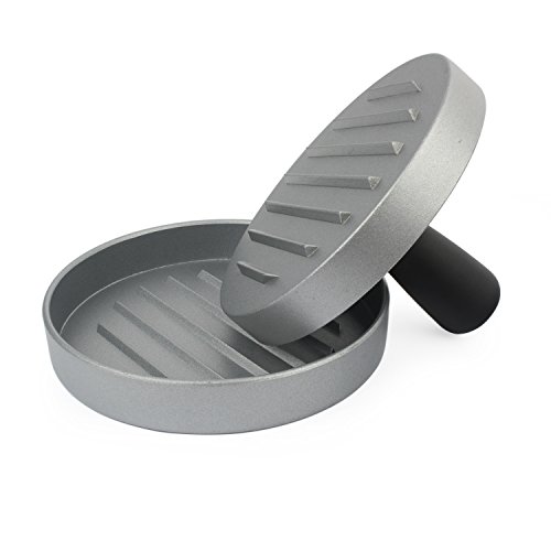 Belmalia Burgerpresse + 40 Blatt Backpapier für perfekte Burger, Hamburger, Cheeseburger, Frikadellen, Patties, Presse, Grill, antihaftbeschichtet, 11 cm - 5