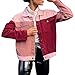Produktbild Mantel Langarm feiXIANG Jacke Top Bluse Patchwork Blouse Baumwolle Frauen Pocket Tops Cardigan (Rosa,XL)