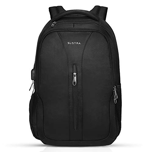 SLOTRA Business Bolsa Mochila Para Portátil 15.6 pulgadas, Resistente al Agua, Portátil de Viaje, Color Negro