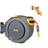 HOZELOCK 2403-3535H Duvara Monte 30 M Hortumlu Otomatik Geri Sarmalı Hortum Toplama Makara Seti + 2672H Duş Başlıklı Hortum T