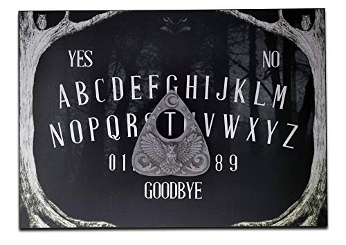 Ensemble de Table en Bois Finition à la Main en Forme de Hibou Eerie Hibou avec plancette 3D en résine, Style Ouija Classique