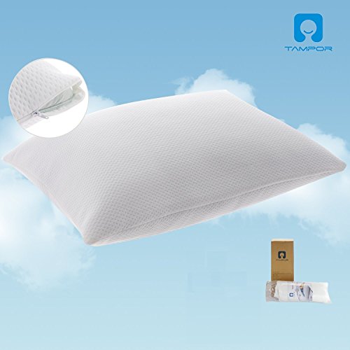 Orthopädisches Nackenstützkissen von TAMPOR Viscoelastischem Gelschaum Kopfkissen Premium Ergonomisches Kissen Nackenkissen mit Waschbaren Kopfkissenbezug 70x50 CM