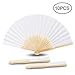 Produktbild Handfächer, Samione Weisse Chinesische Leeres Papier Fans DIY Papierhand Folding Fan Hochzeit Faltfächer Kirche Kinder Geschenk10er