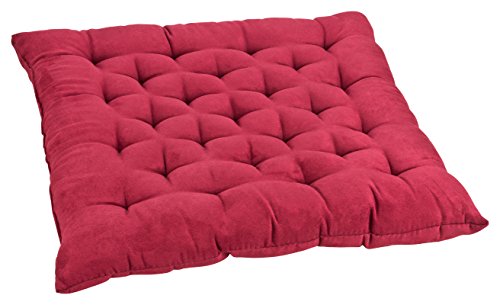 Stuhlkissen Sitzkissen Cadiz 40×40 Wildleder Optik Dekokissen bordeaux - 2