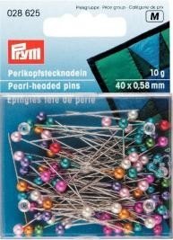 Perlkopf-Stecknadeln bunt sortiert 0,65x38 mm