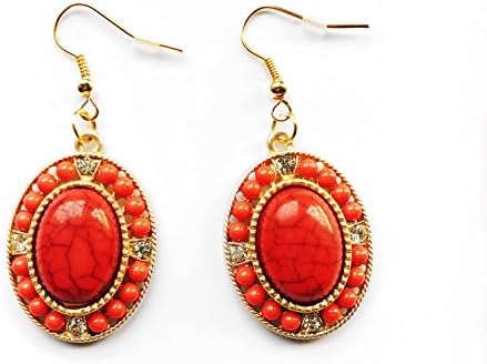 Persia Red Drop Charm Earrings