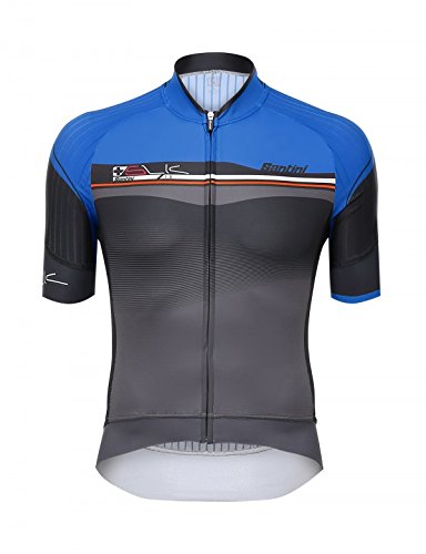 Santini – Maillot de ciclismo para hombre elegante Plus manga corta Jersey, hombre, color turquesa, tamaño S
